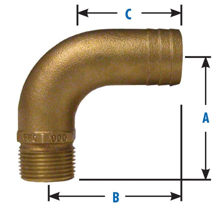 FFC Series NPT Full Flow Pipe to Hose Elbow (1" NPT)