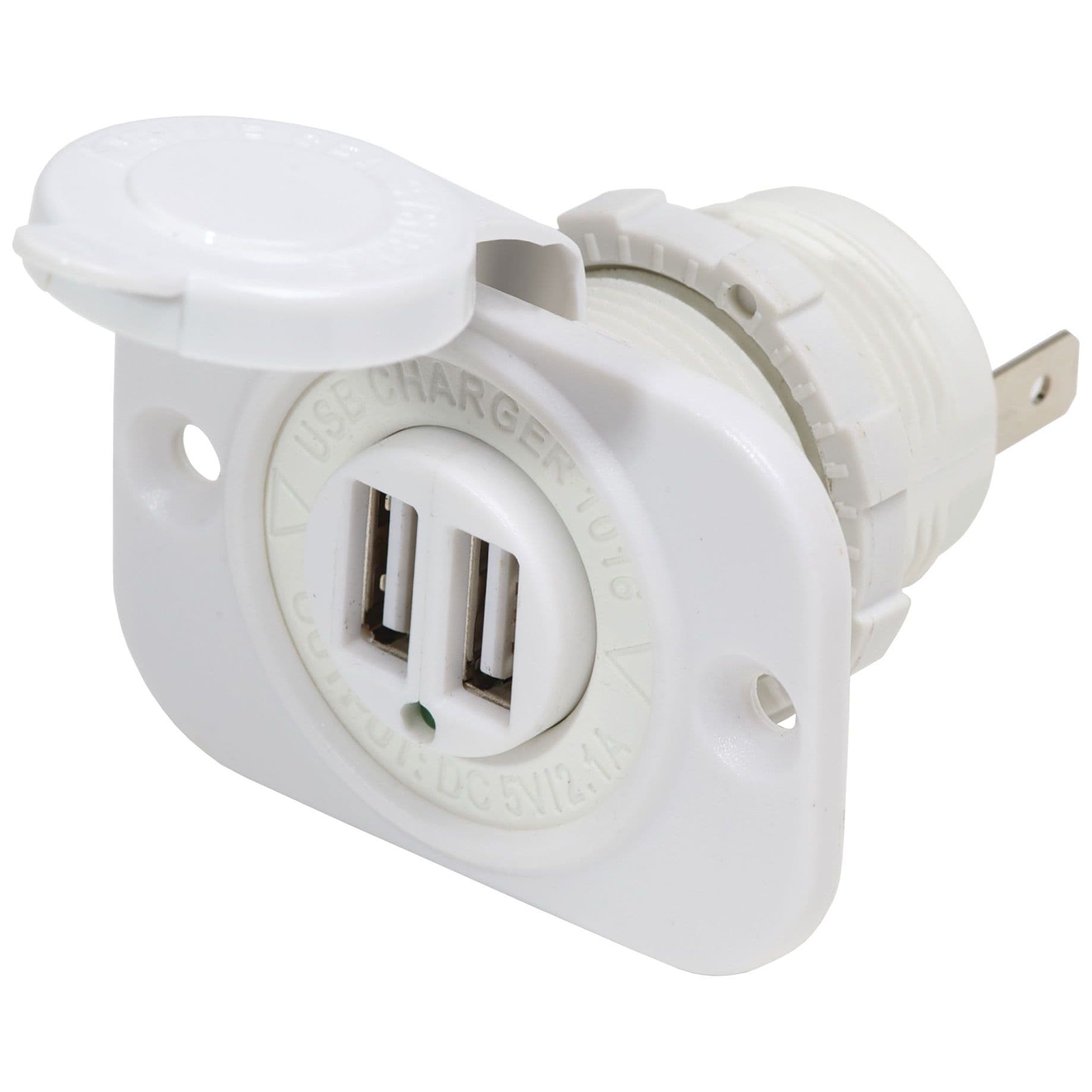Dual USB 2.1A Charger - White