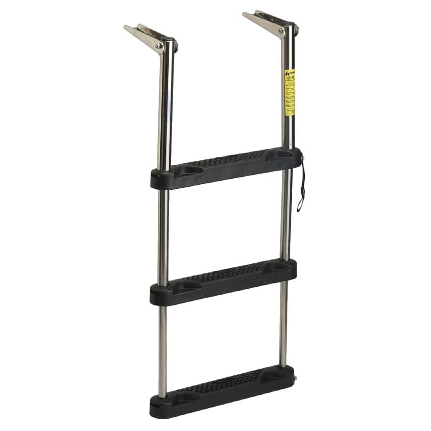 Over Platform Telescoping Ladder with Black Poly Steps (3 Steps)