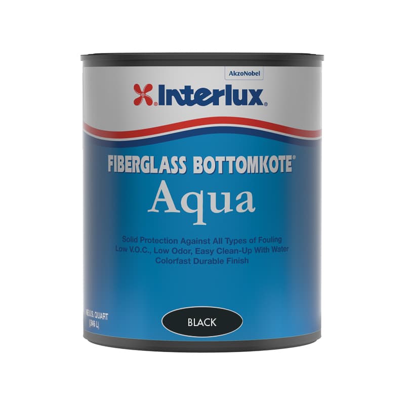 Fiberglass Bottomkote® Aqua Multi-Season Antifouling Paint (Black, Quart)