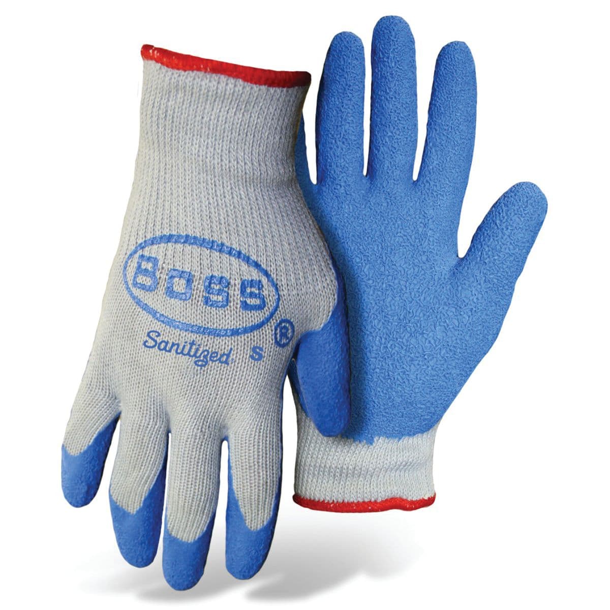 Boss Grip™ Double Coated Latex Crinkled Grip Palm Color Coded Hem