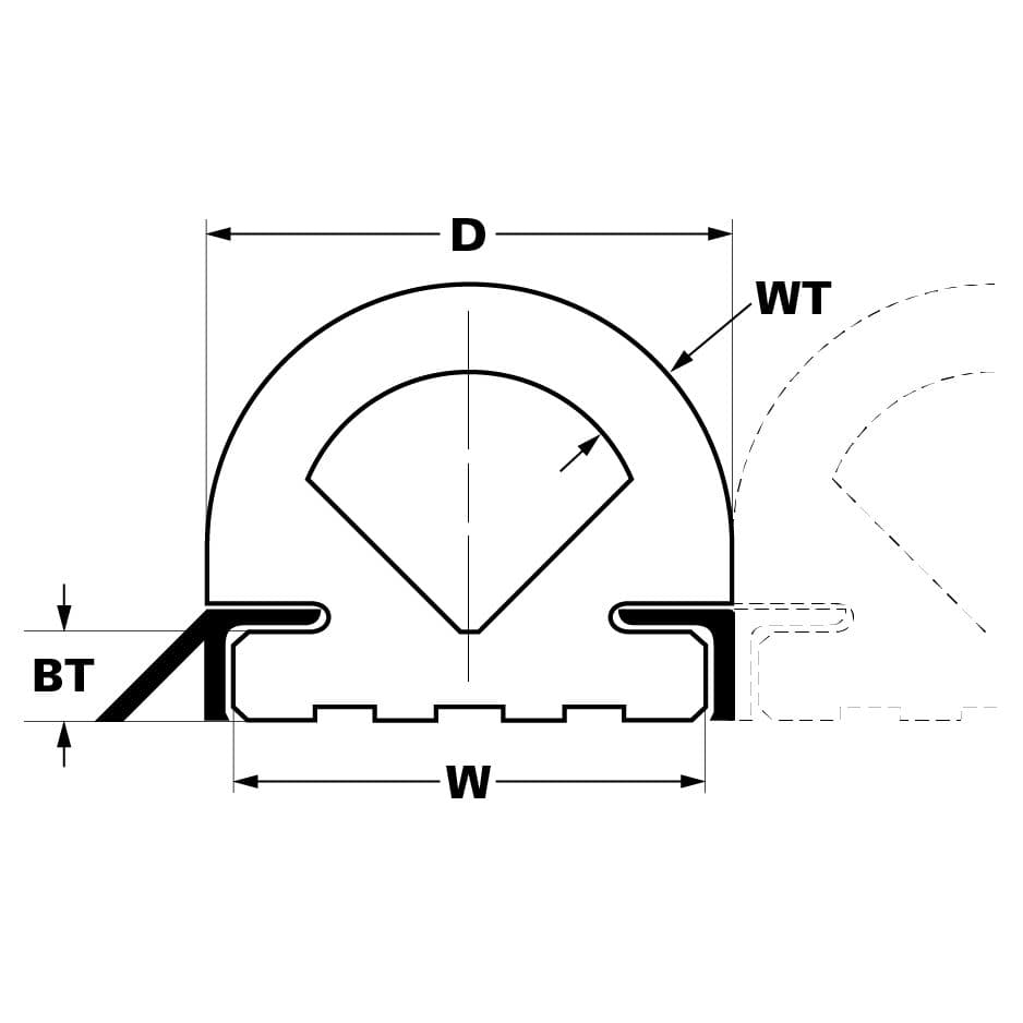 Johnson Duramax Commercial Bumper - Fan Nose (Black, 3”)