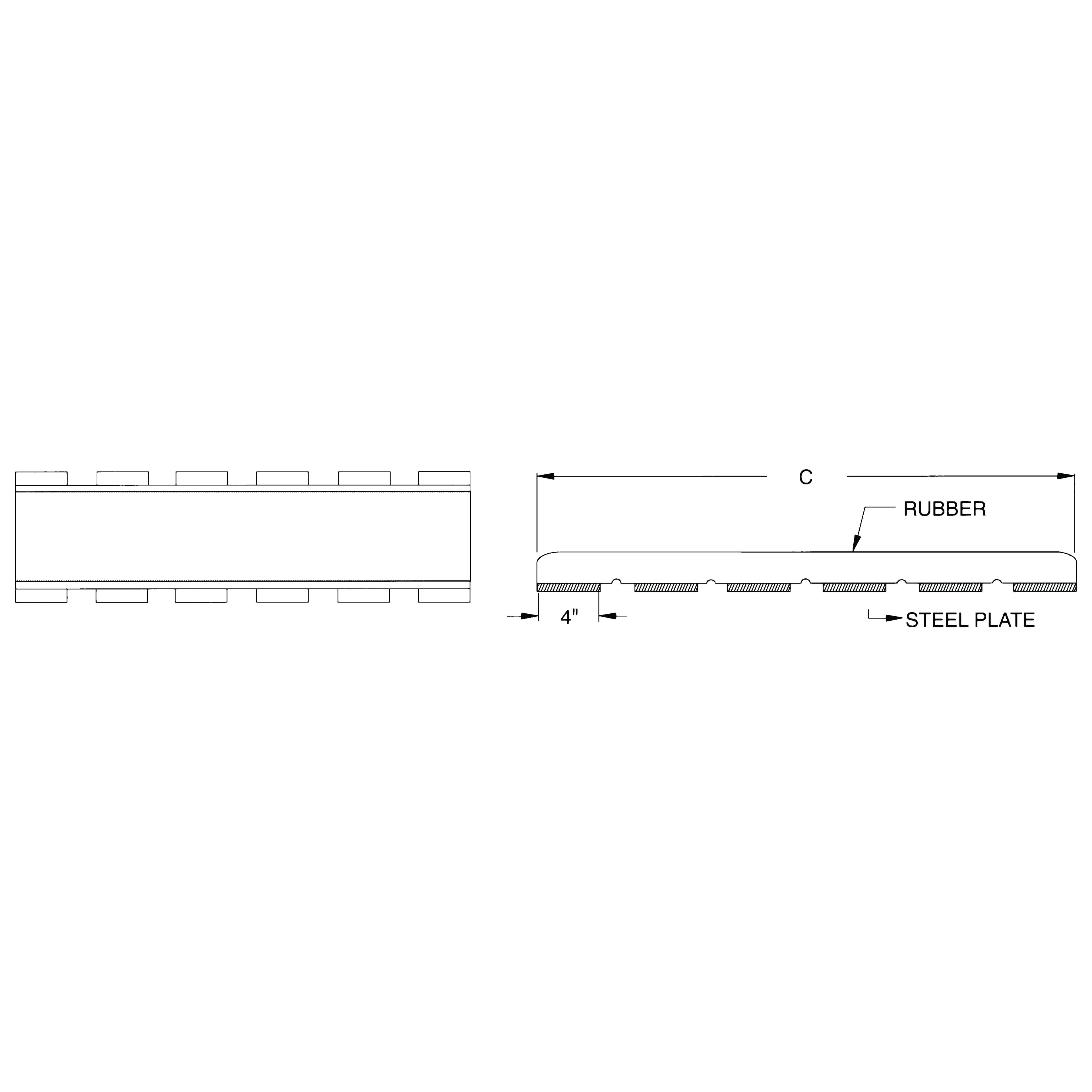 Johnson Duramax Modular Bumper - Segmented Tow Knee (1/2” x 10” x 35-1/2”)