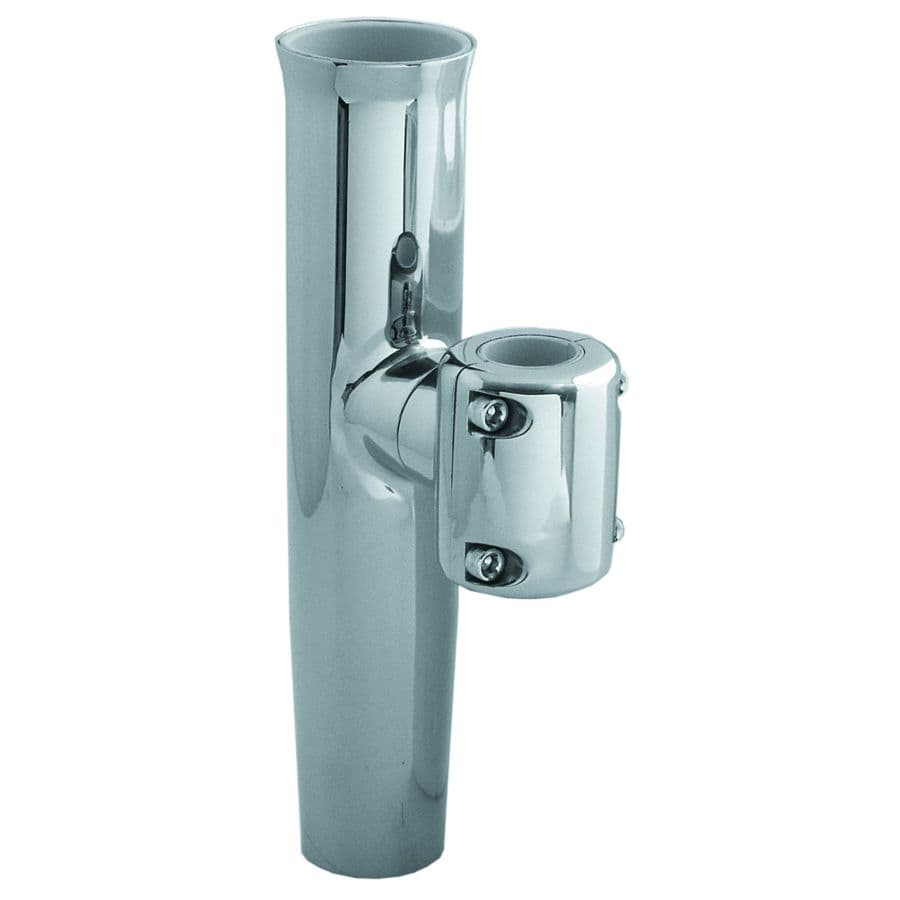Stainless Steel Clamp-On Adjustable Rod Holder - 1-1/16" & 1-5/16" (Pipe), 1-1/4" (Tube)