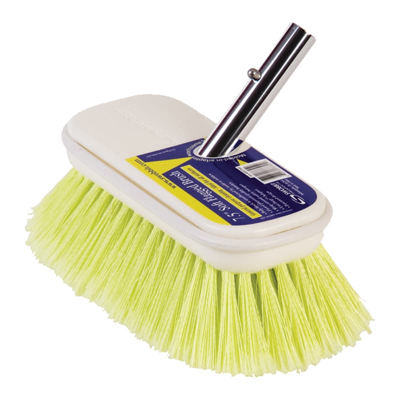 Soft Flagged Bristle Deck Brush (7.5", Yellow)