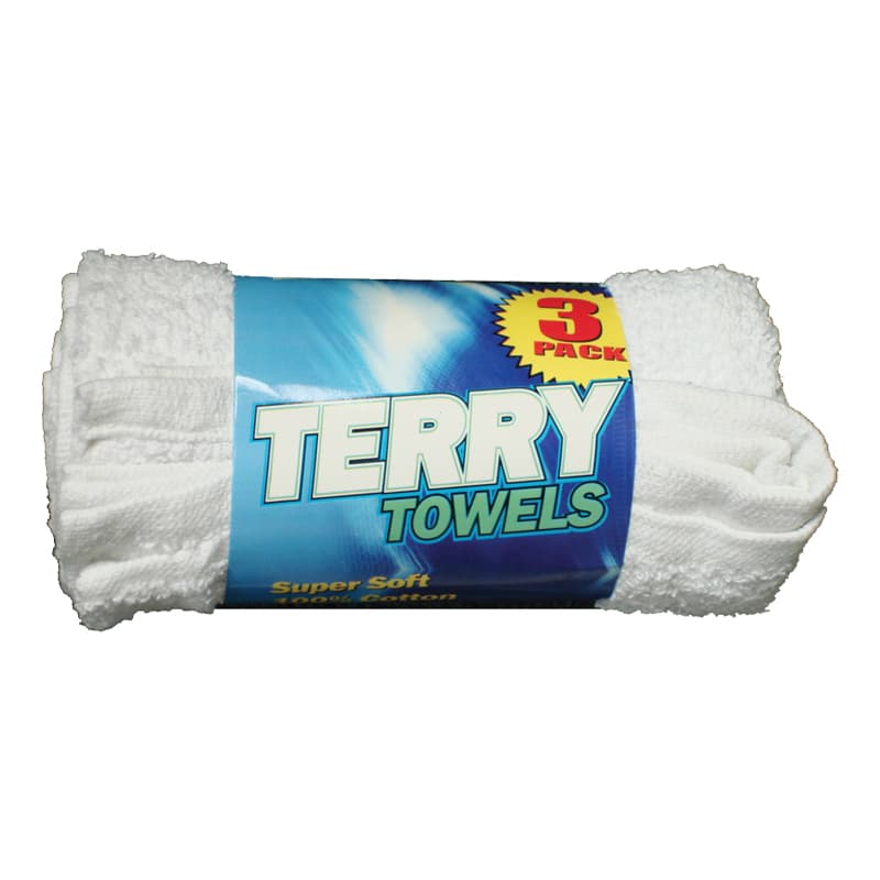 Cotton Terry Towels (3 Pack)