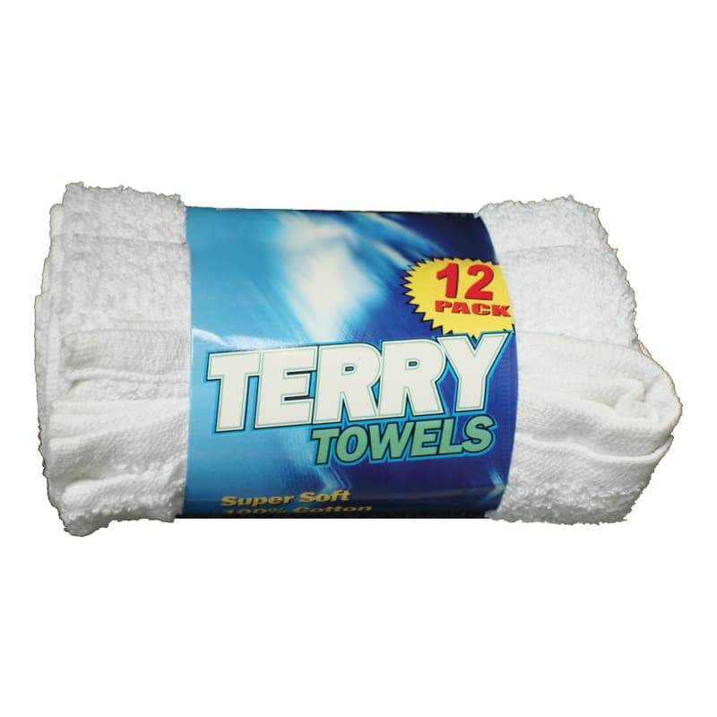 Cotton Terry Towels (12 Pack)