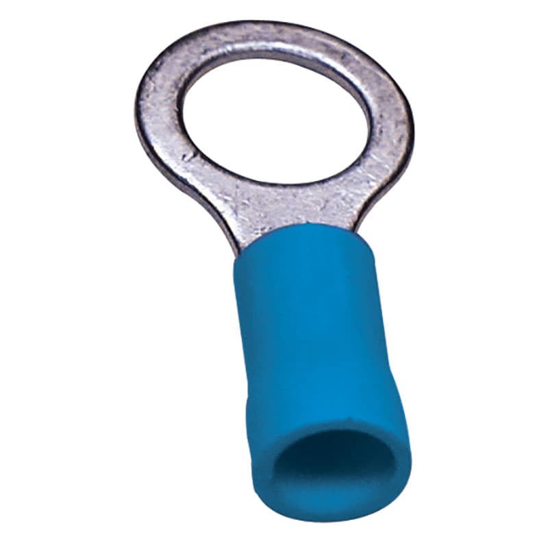 Vinyl Insulated Ring Tongue Terminals (16-14 AWG, Stud Size: #8, Blue)