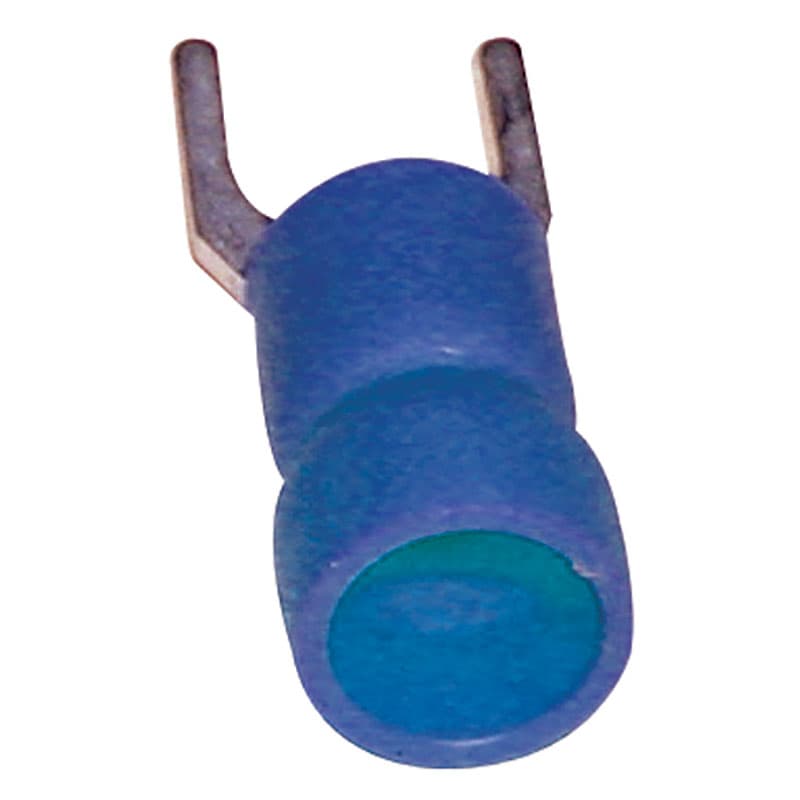 Vinyl Insulated Spade Fork Connectors (16-14 AWG, Stud Size: #10, Blue)