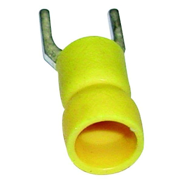 Vinyl Insulated Spade Fork Connectors (12-10 AWG, Stud Size: #10, Yellow)