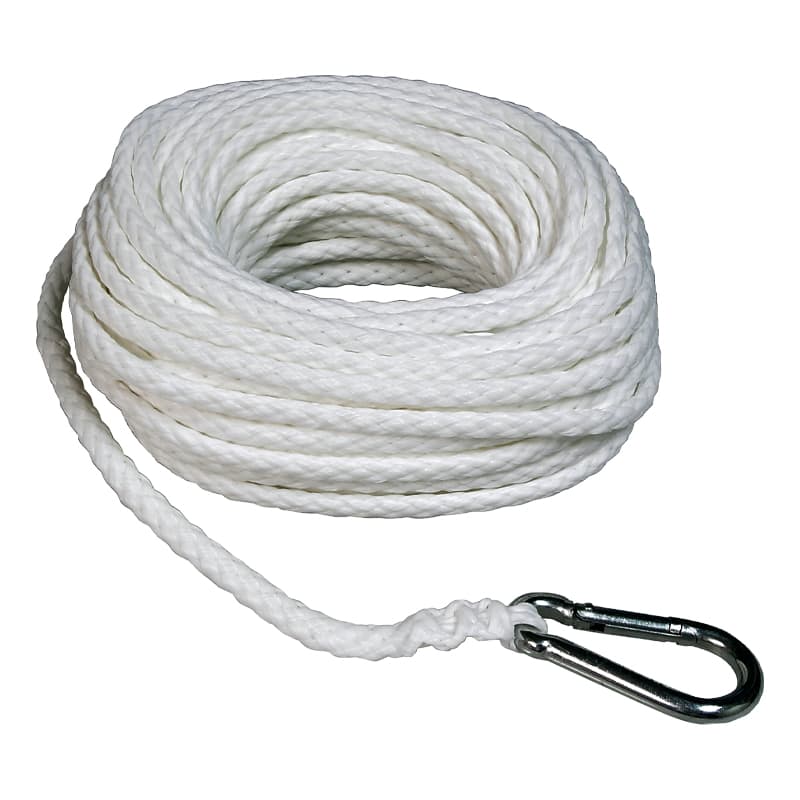 Hollow Braid Polypropylene Anchor Line (White, Diameter 1/4", Length 50')