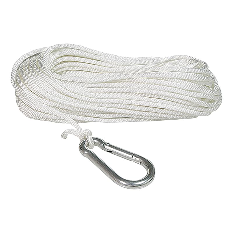 Solid Braid Nylon Anchor Line (White, Diameter 3/16", Length 100')
