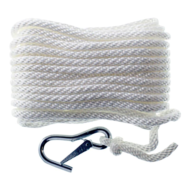 Solid Braid Multi-Filament Polypropylene (MFP) Anchor Line (White, Diameter 3/8", Length 50')