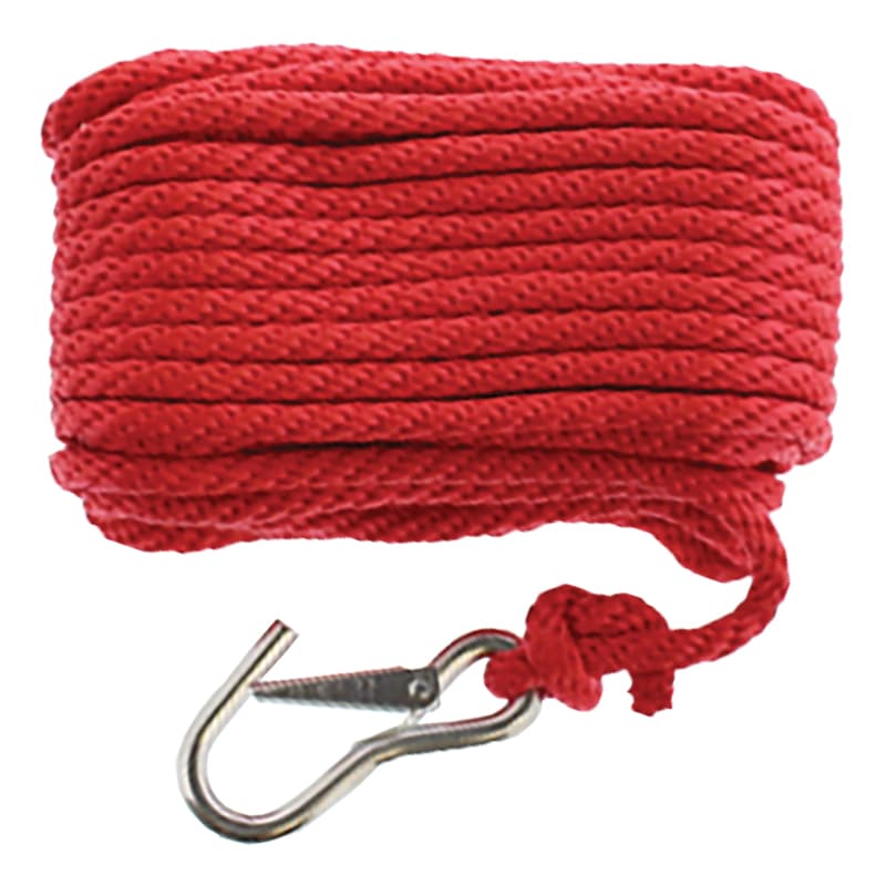 Solid Braid Multi-Filament Polypropylene (MFP) Anchor Line (Red, Diameter 3/8", Length 50')