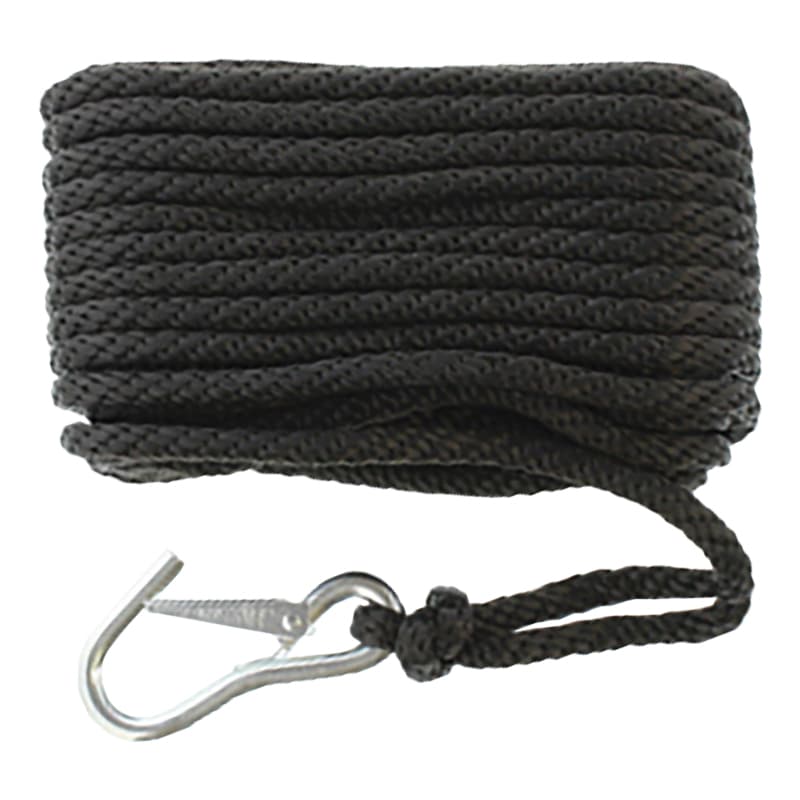 Solid Braid Multi-Filament Polypropylene (MFP) Anchor Line (Black, Diameter 3/8", Length 50')