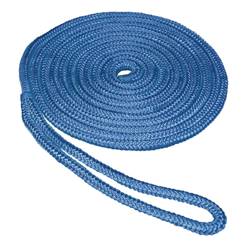 Premium Double Braid Nylon Dock Line (Blue, Diameter 5/8", Length 35')