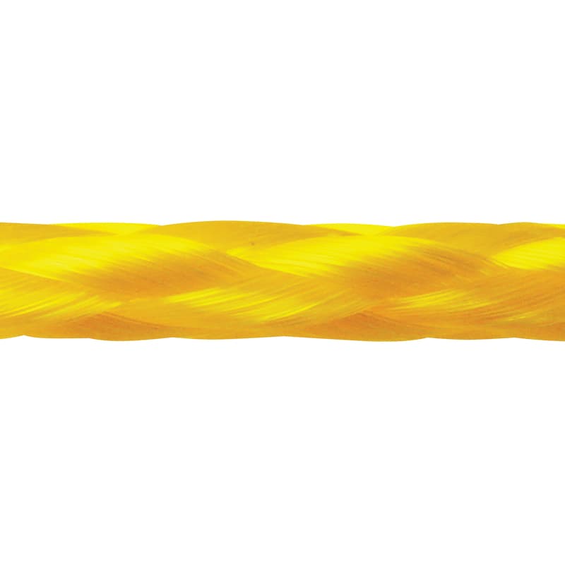 Hollow Braid Polypropylene Rope (Yellow, Diameter 1/4", Length 40')