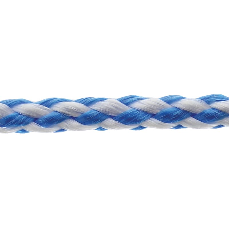 Hollow Braid Polypropylene Rope (Blue/White, Diameter 3/8", Length 15')