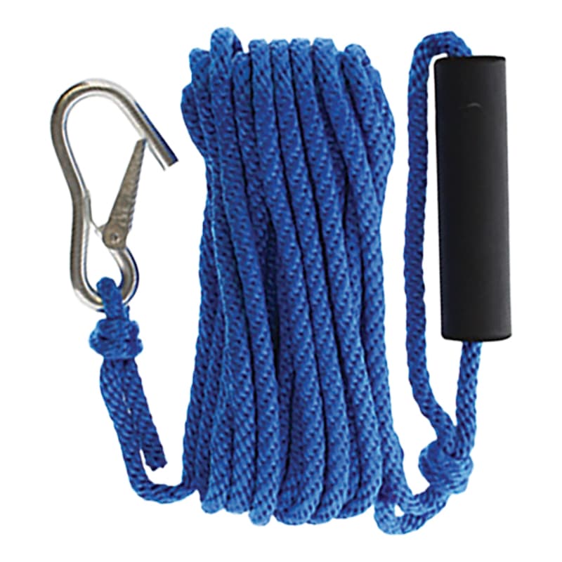 Solid Braid Multi-Filament Polypropylene (MFP) Launch Line with Foam Handle (Blue, Diameter 5/16", Length 30')