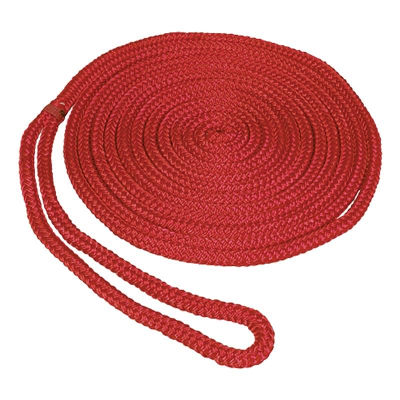 Double Braid Multi-Filament Polypropylene (MFP) Dock Line (Red, Diameter 3/8", Length 15')