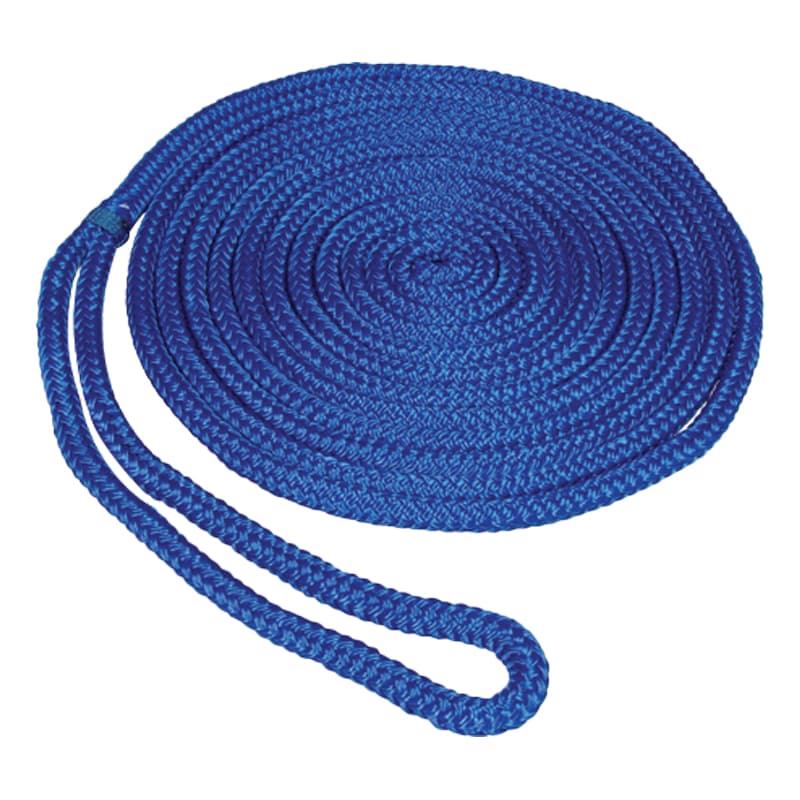 Double Braid Multi-Filament Polypropylene (MFP) Dock Line (Blue, Diameter 1/2", Length 15')