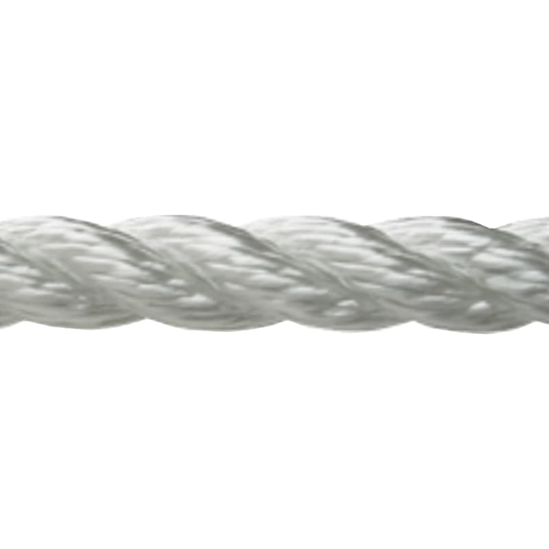Three-Strand Twisted Nylon Rope (White, Diameter 1/2", Length 300')