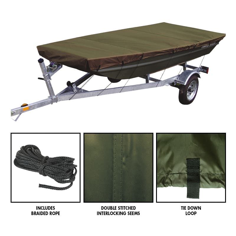 Jon Boat Cover (Boat Length: 10' to 12', Beam Width: Up to 52")