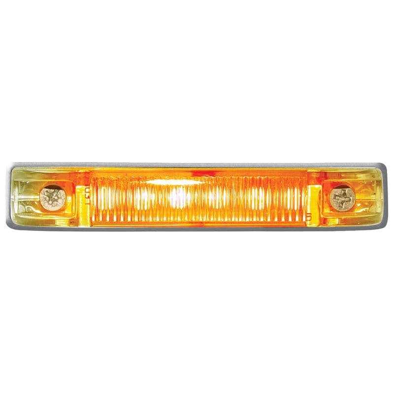 L.E.D. Multi-Purpose Utility Strip Light with Chrome Bezel (6 Amber L.E.D.s, Length 4")