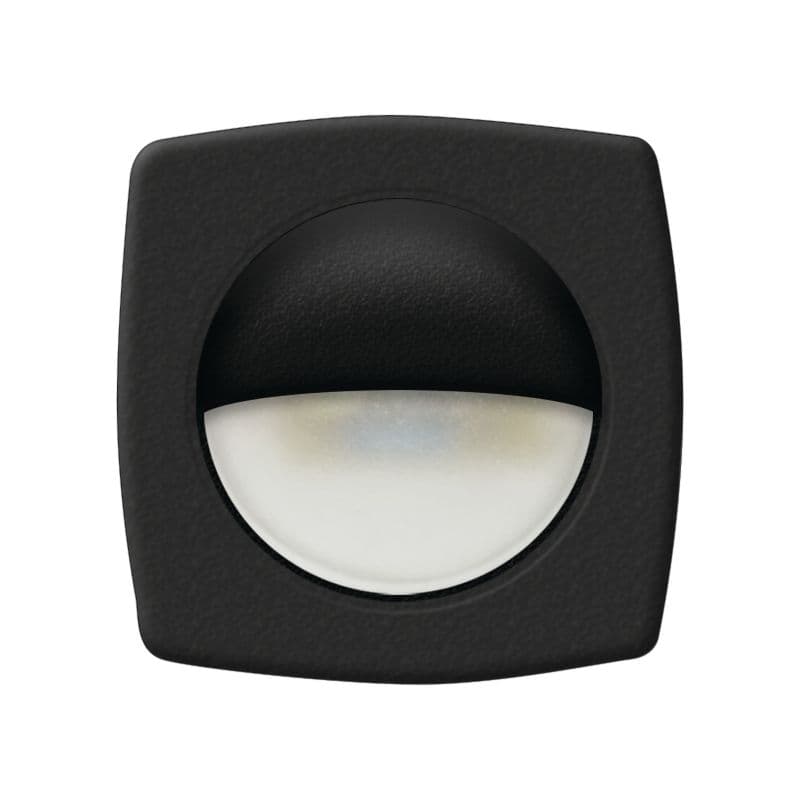 L.E.D. Recessed Companion Way Light with Black Cover (3 White L.E.D.s.)