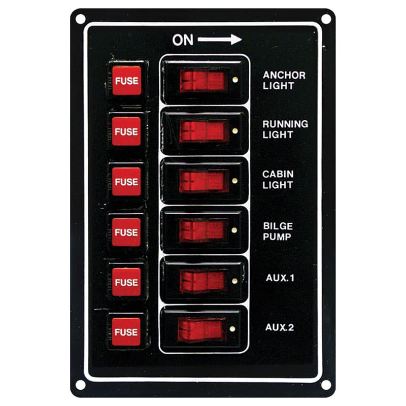 Standard Rocker Switch Panel (6 Gang)