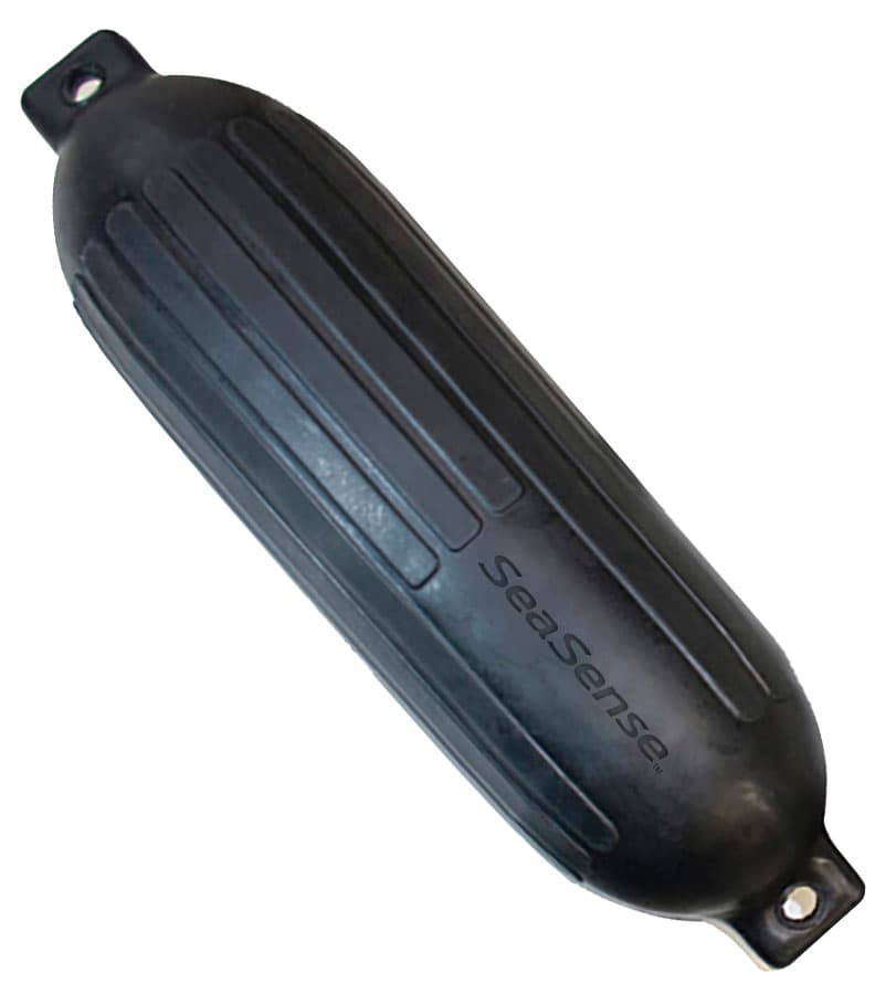 Ribbed Inflatable Boat Fender (Black, 4" x 16")