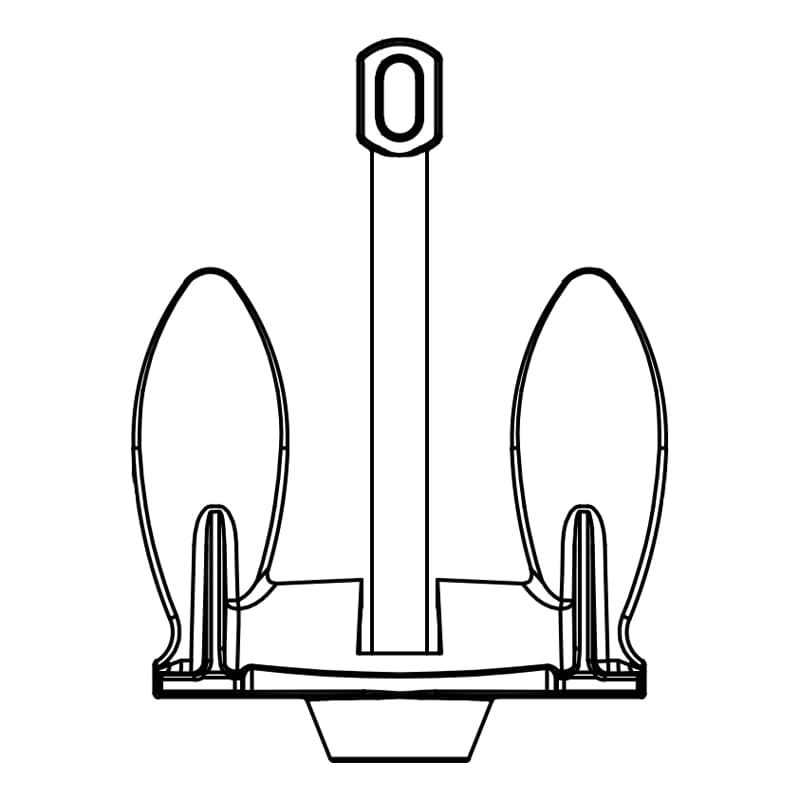 Black Vinyl Coated Navy Anchor (15 lb., Boat Size: 15' to 17')
