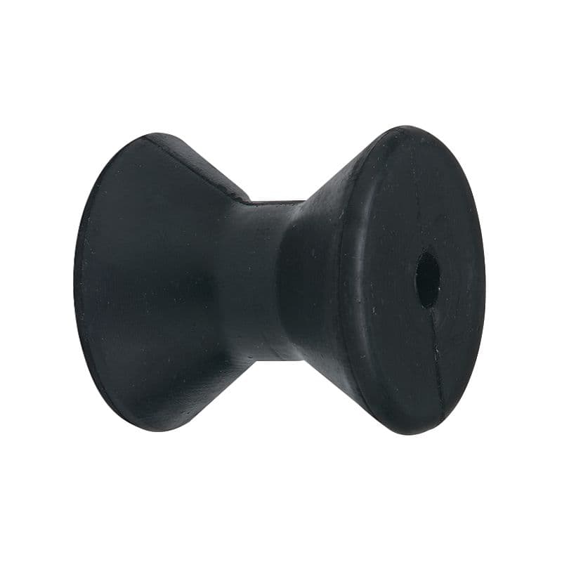 Black Rubber Bow Roller (Length 3", Diameter 3", Shaft 1/2")