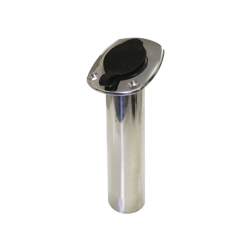 Stainless Steel Flush Mount Rod Holder with Rubber Cap