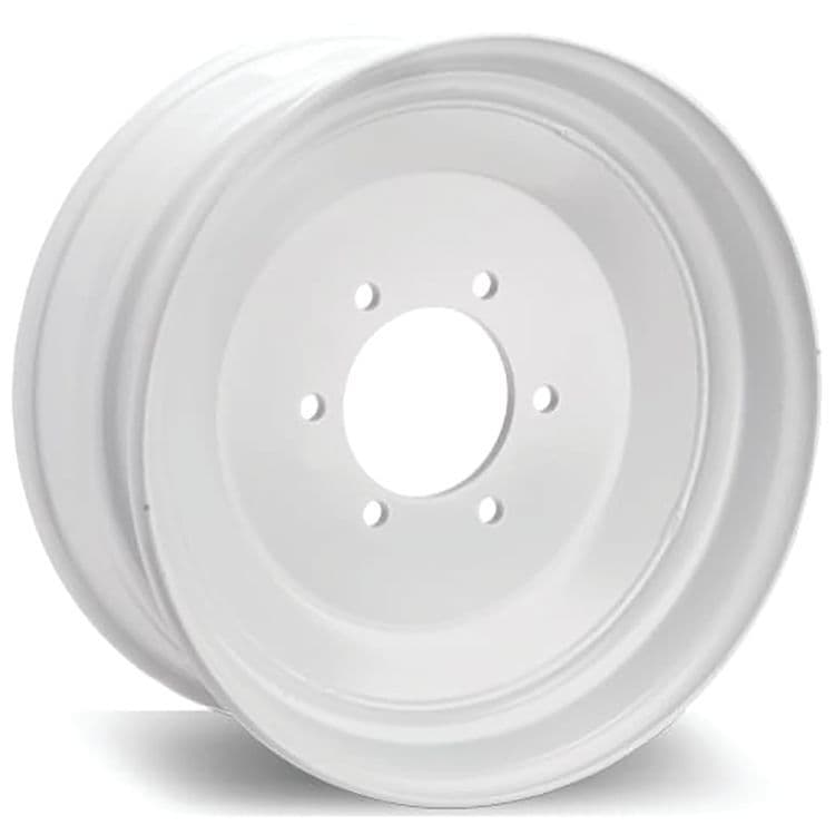Solid Center Painted White Rim (10 x 6, 5 Lugs)