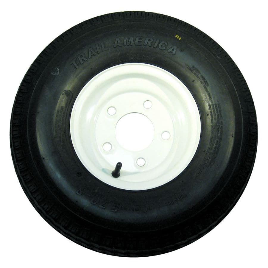 Painted White Plain Wheel/Bias Ply Trailer Tire (480/400-8, 4 Lugs)