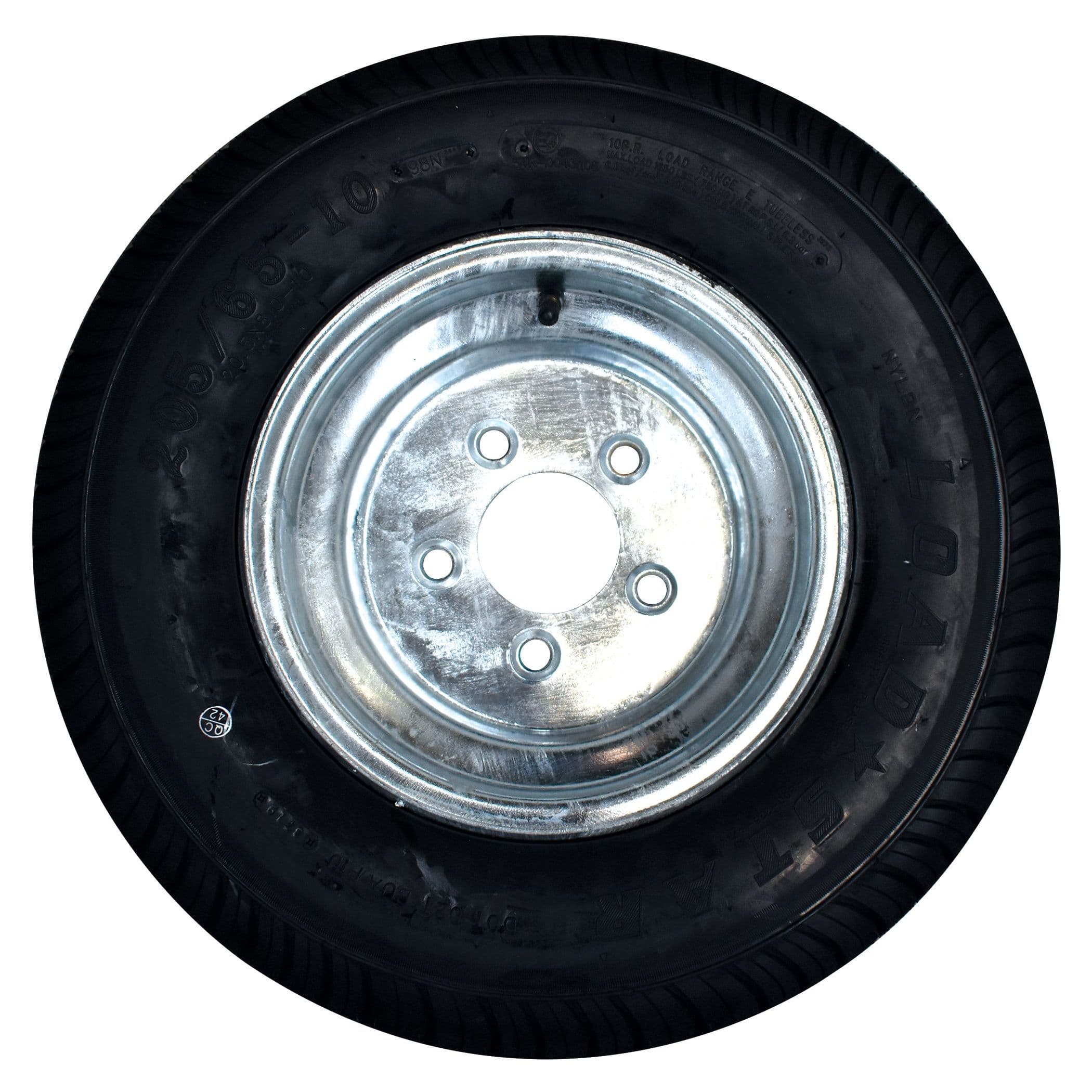 Galvanized Plain Wheel/Wide Profile Bias Ply Trailer Tire (205/65-10, 5 Lugs)