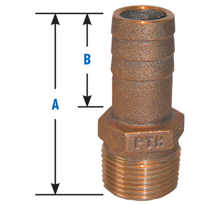 PTH Series NPT Standard Flow Pipe to Hose Fitting (1" NPT)