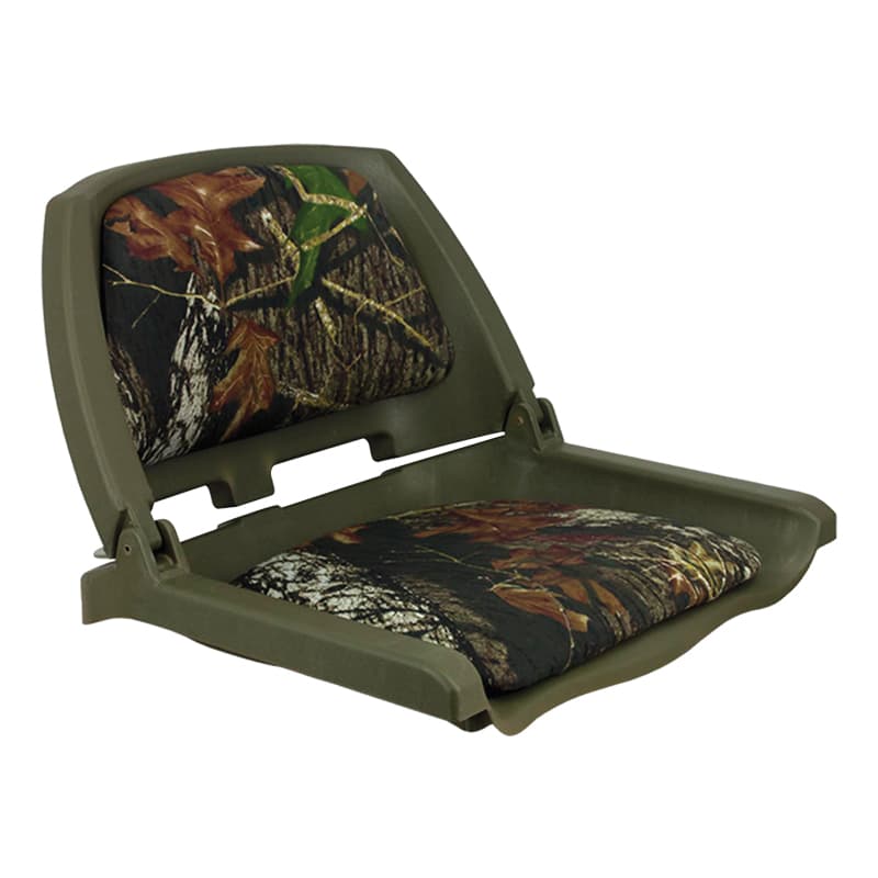 Traveler Standard Folding Seats - Green Shell with Mossy Oak Break-Up Cushion