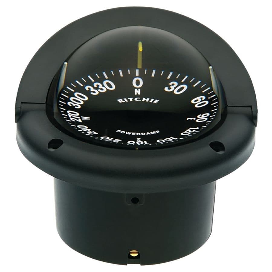 Helmsman™ Compass - Traditional Black with Flat-Card Dial (Flush Mount0