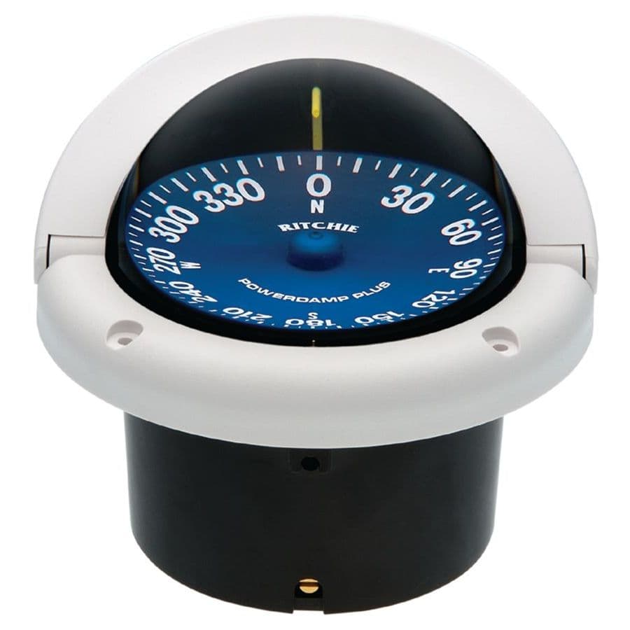 SuperSports® White Flush Mount 3-3/4” Dial Compass (White)