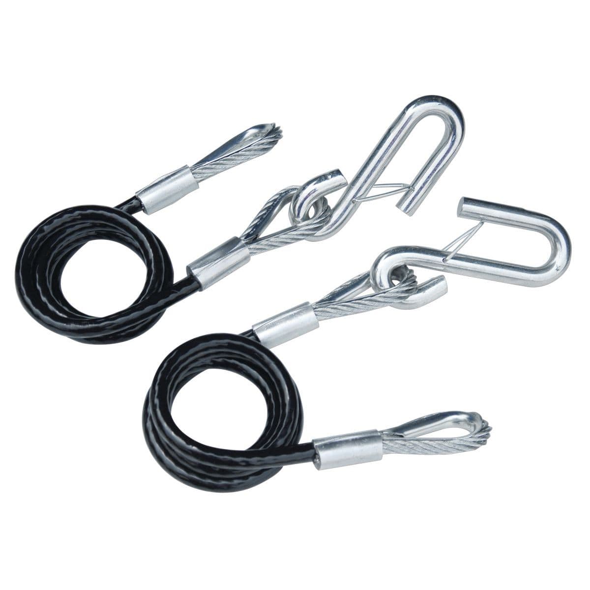 Class 3 Black Vinyl Jacketed Hitch Cables with Wire Safety Latch