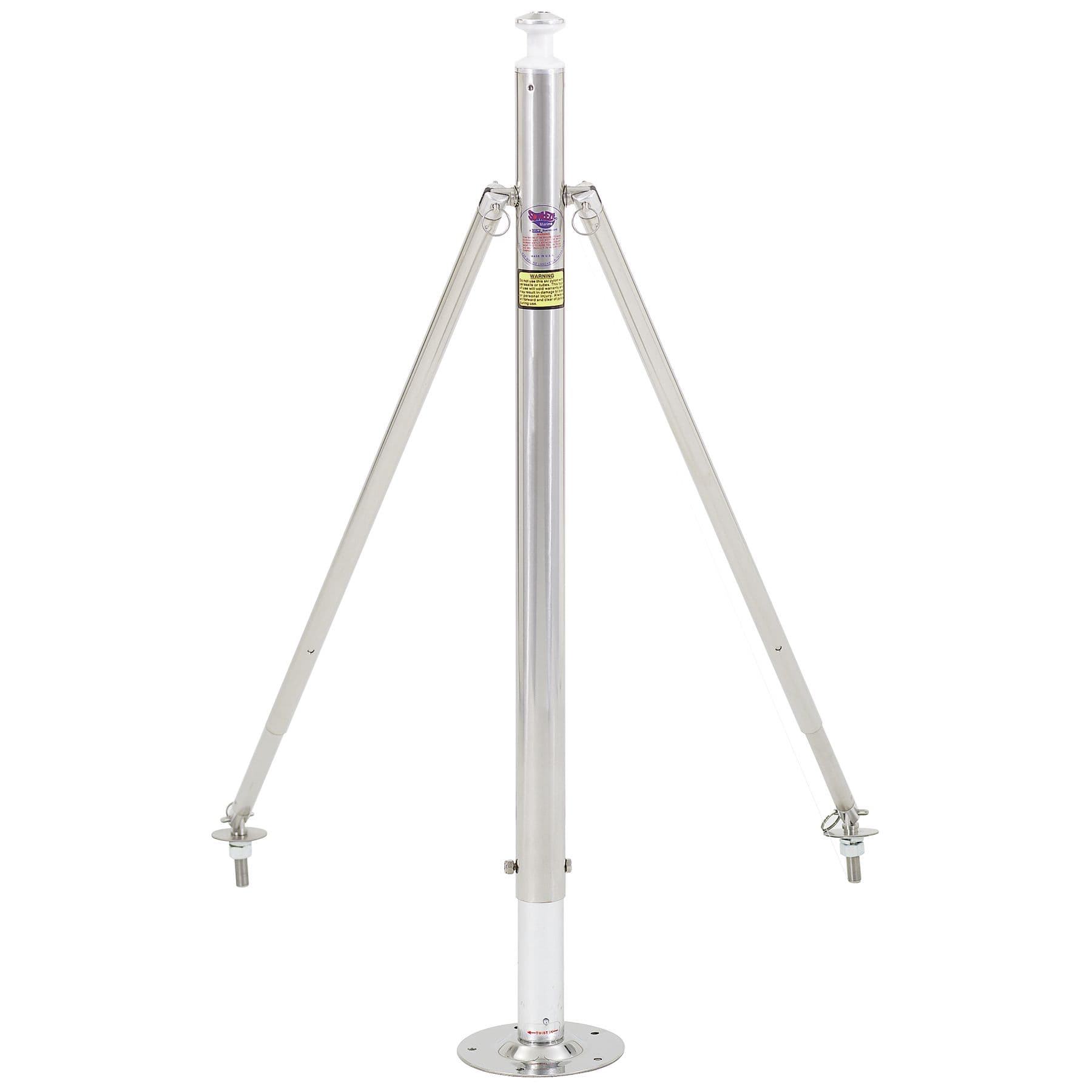 Adjustable Height Ski Pylon with Stainless Steel 6" Post Base
