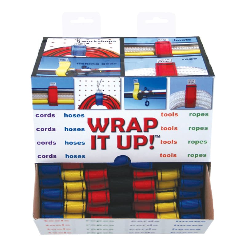 Wrap It Up!™ Storage Straps (Assorted Colors, 100 Pack Display)