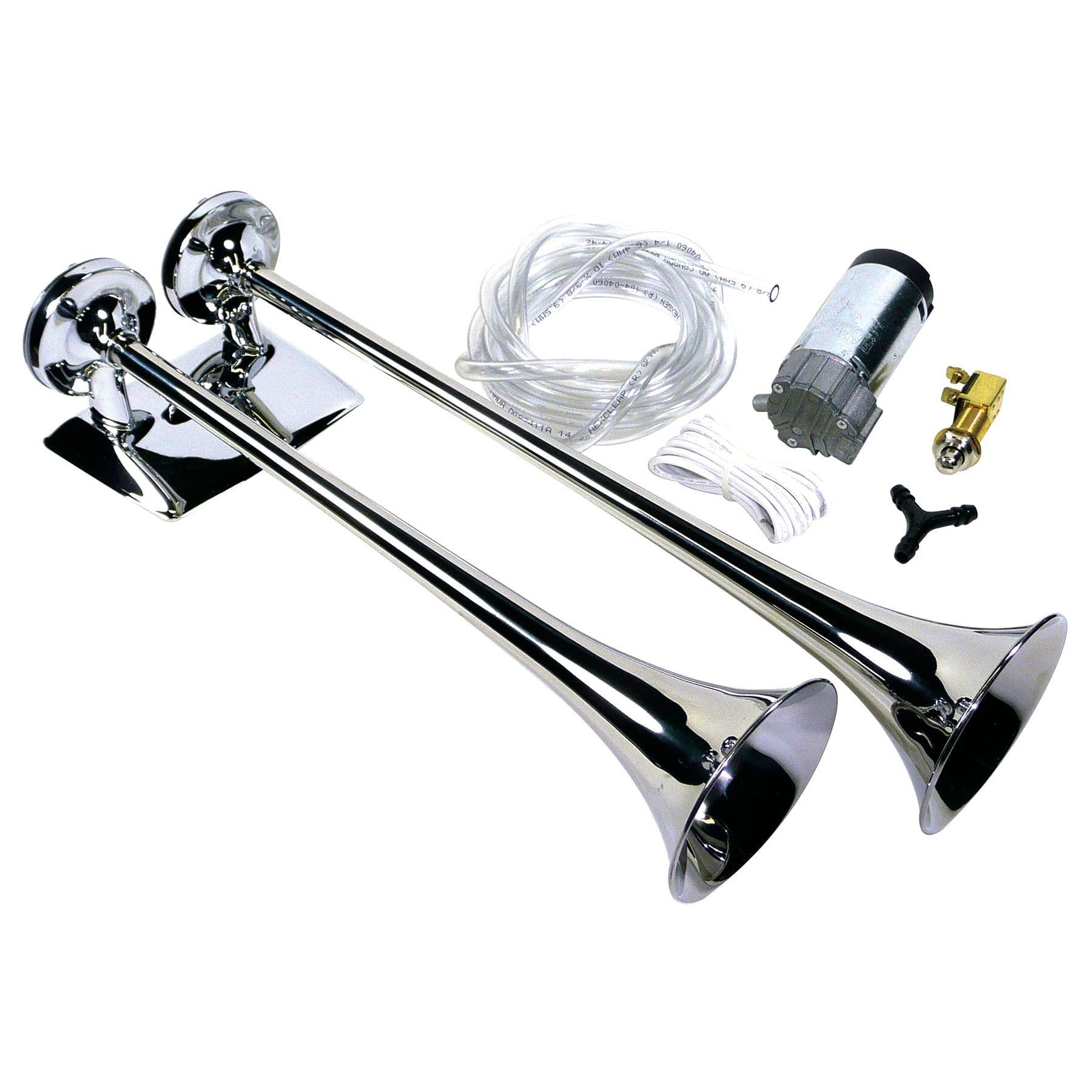 Twin Toronado Horns with Compressor Kit (17” X 7-1/4” X 4”)