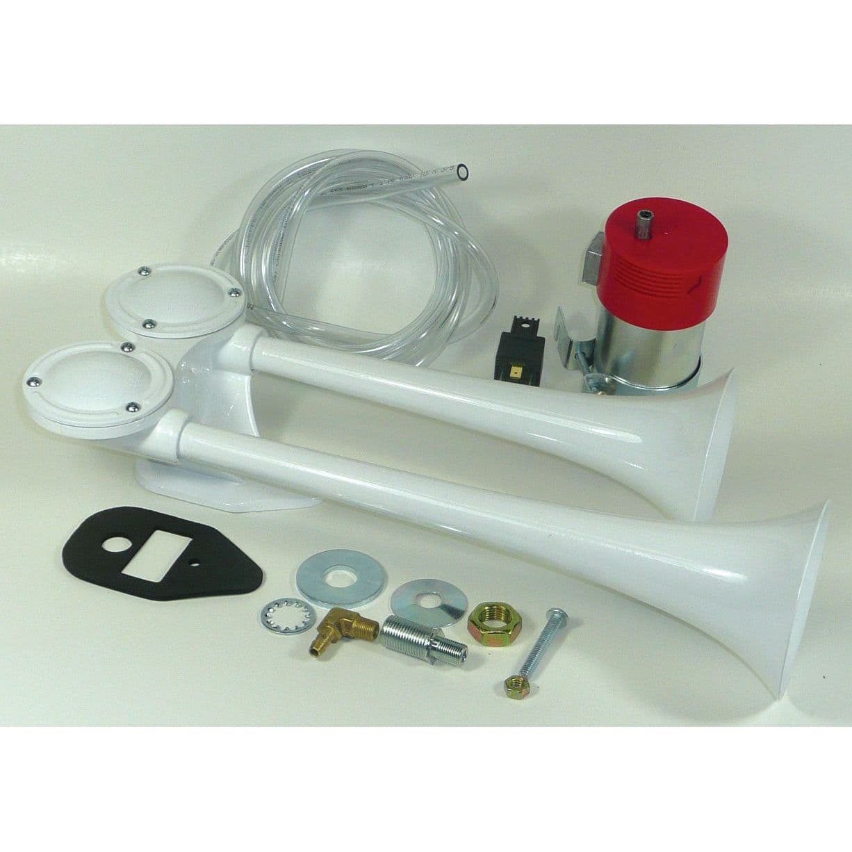 Fultone Twin Air Horns with 12V Compressor Kit (White)