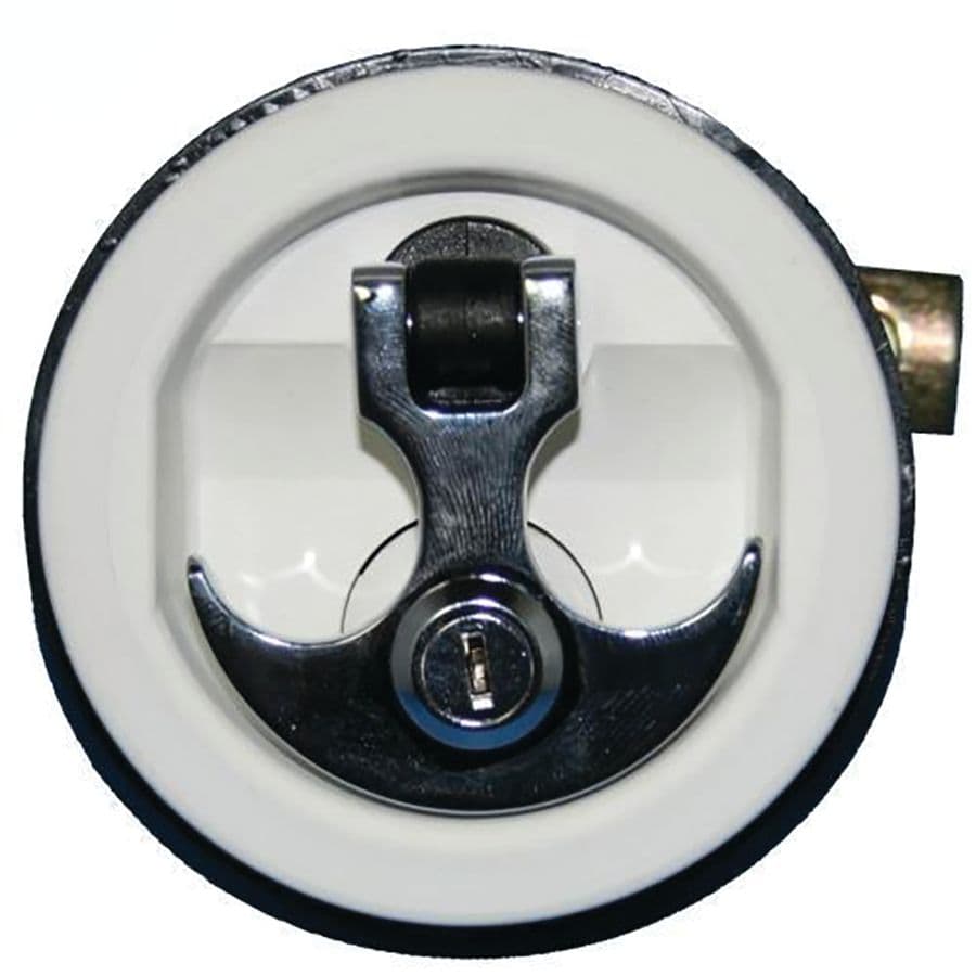 Anchor Handle Lock - White Base with Chrome Handle