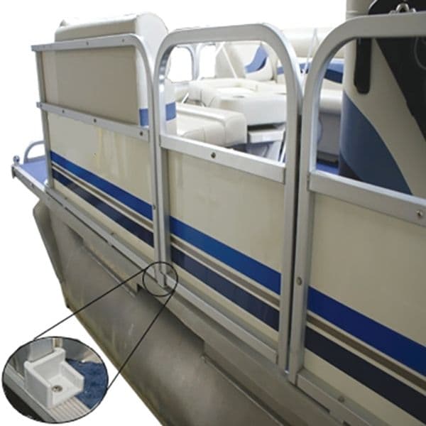 Anti-Rattle Pontoon Gate Door Stop with Ribs for 1-1/4” Tubing (Left Hinge)