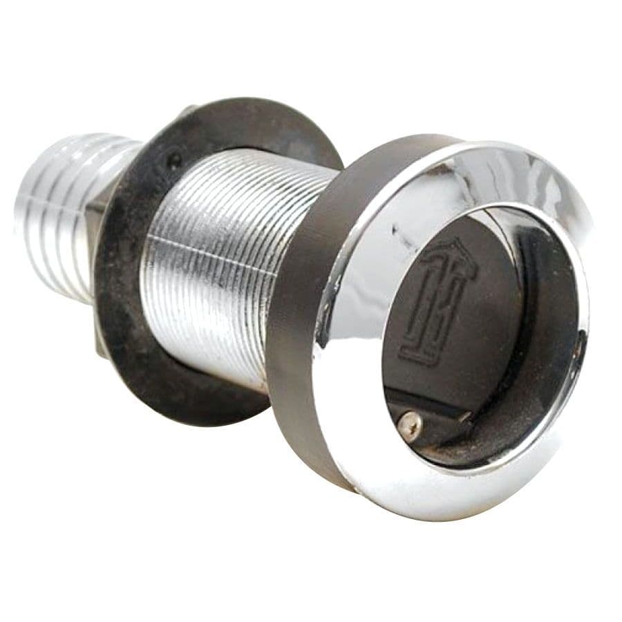Recessed Threaded Thru-Hull Scuppers (Chrome Plated with Black Flapper)