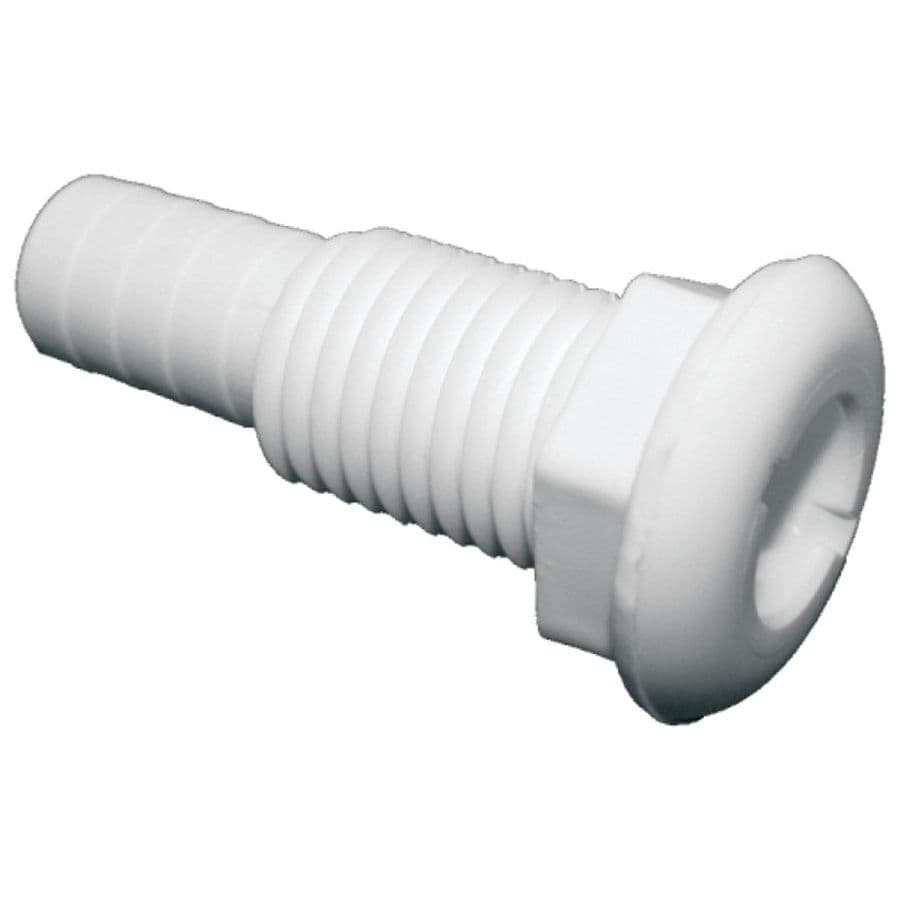 White Plastic Straight Thru-Hull Connectors - Bulk (3-1/2” L x 1-1/8” ID)
